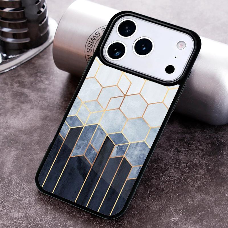 Marmor Geometrisches Handyhülle für iPhone 17 16 15 Pro Max Air 14 13 12 11 Plus Stoßfest Capa Cover