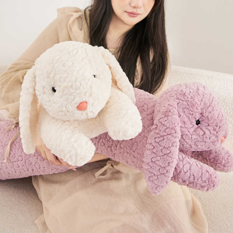 Long Rabbit Plush Body Pillow Large Cute Bear Stuffed Rabbit Sleeping Cushion Decorative Body Pillow Chair Back Cushion Decor