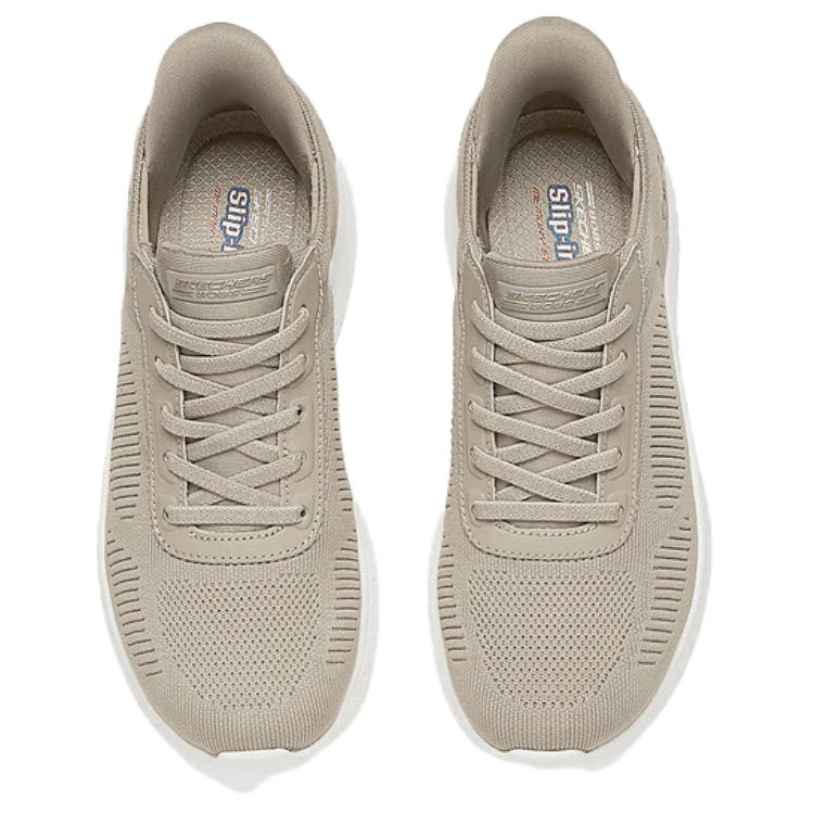 Skechers Bobs Sport Zapatillas Casuales Cómodas Absorbentes de Impactos Duraderas de Caña Baja para Mujer Gris Marrón 117497-TPE