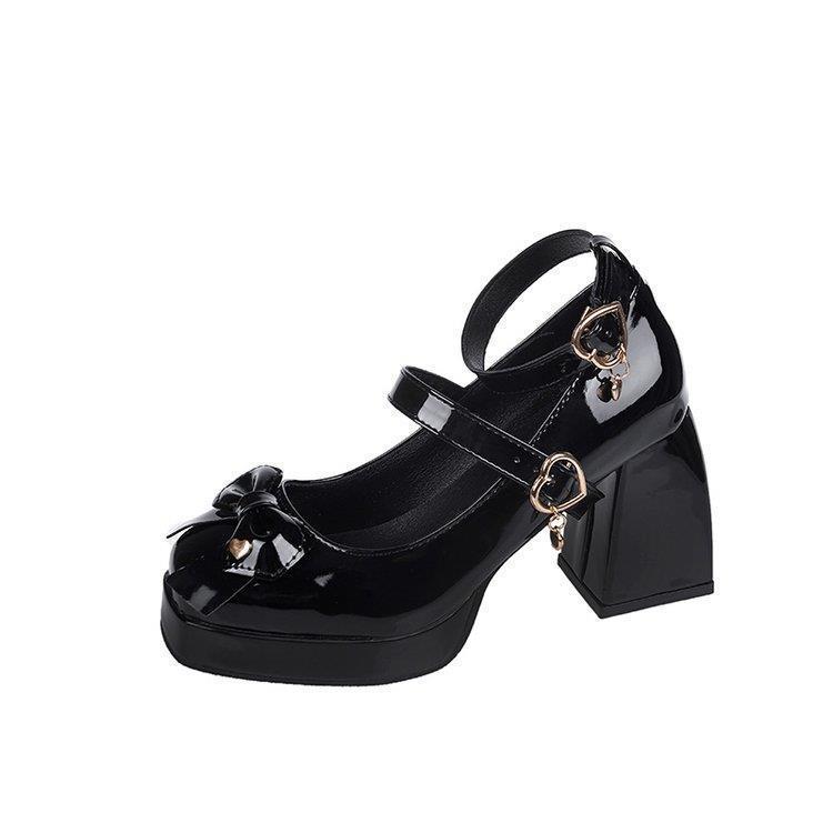 Women's Retro Mary Jane Chunky Heel Leather Shoes - Spring/Autumn 2024 Collection