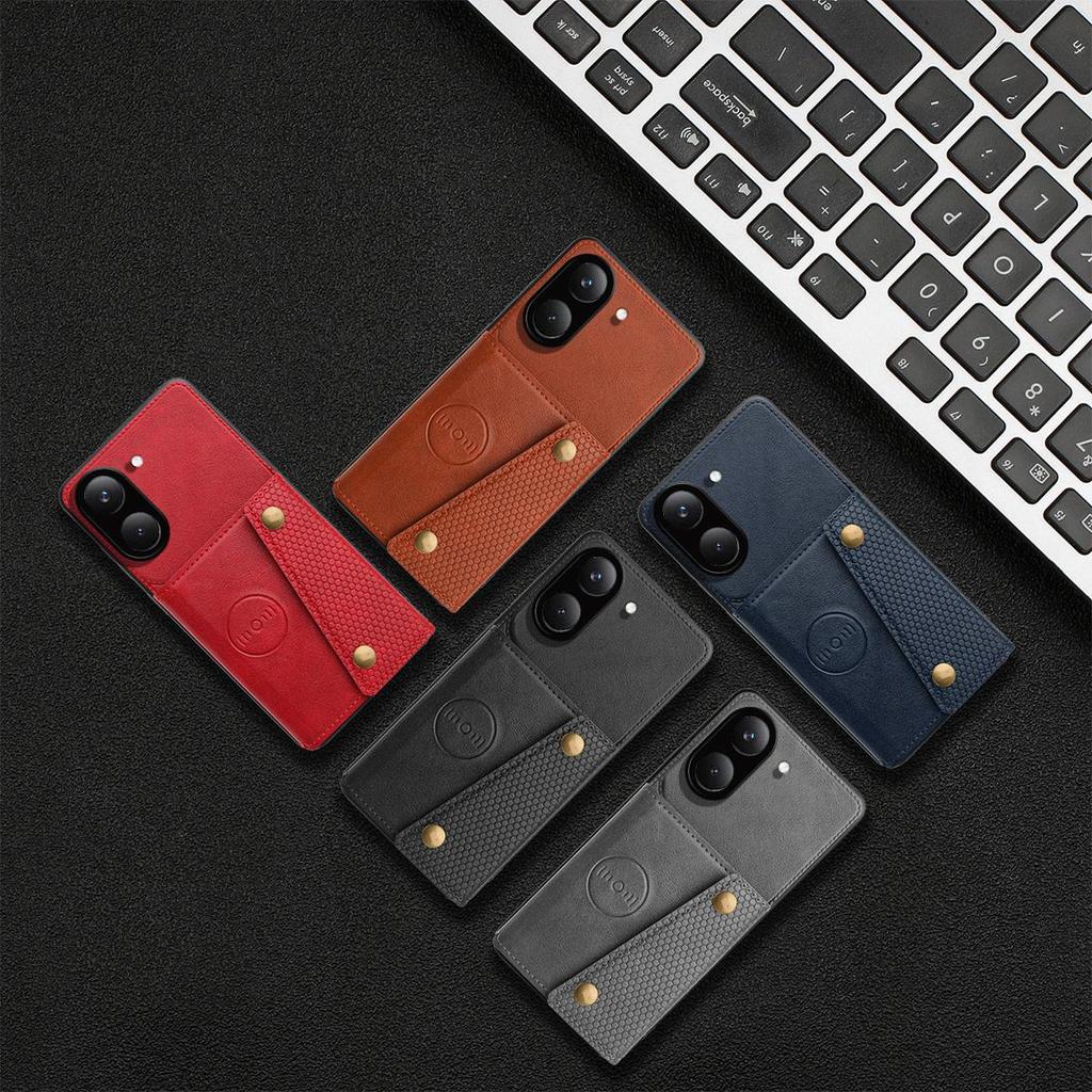 PU Leather Wallet Phone Case for Xiaomi POCO X8 Pro Multiple Card Slots Dual Metal Button Closure Shockproof Full‑Body Protective Cover