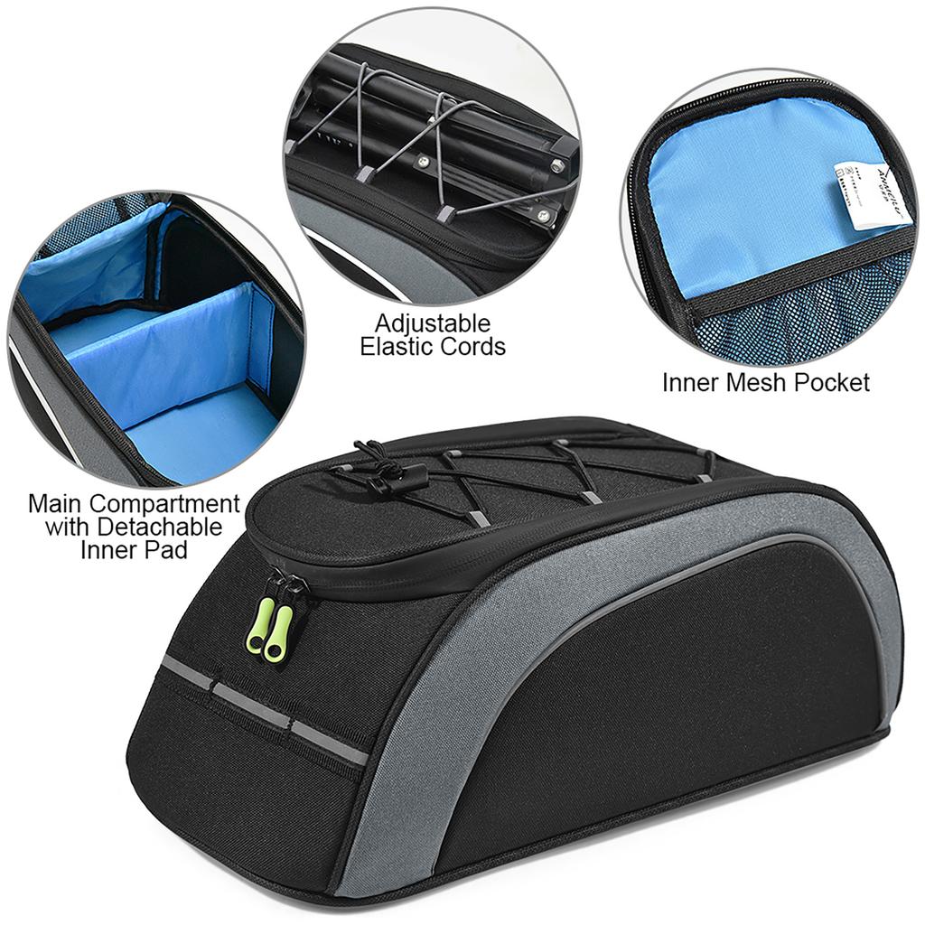 Bike Bag 7L Bag Water Resistant Bike Rack Bag with Waterproof Rain Cover