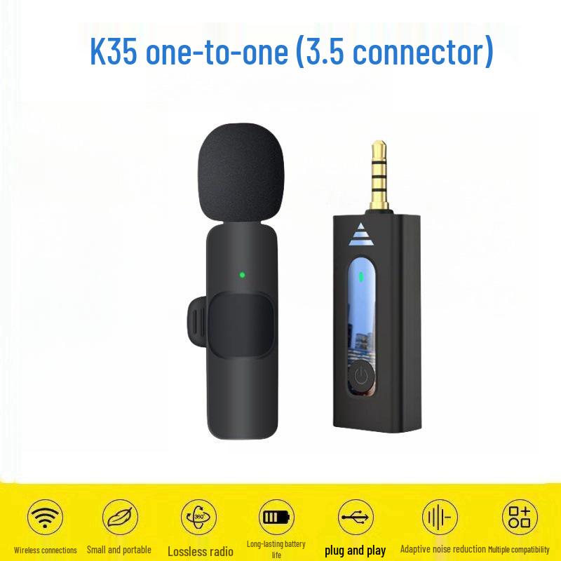 K1K9 Wireless Lavalier Microphone K15 - Dual Mobile Live Streaming & Outdoor Recording Noise-Reducing Mic