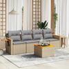 VidaXL Garden Lounge Set with Cushions 5 Pcs, Patio Sofas, Patio Furniture Set, Outdoor Furniture, Beige 3226619