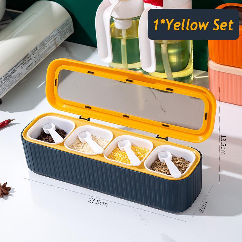 4 Fack Kryddlåda Kryddburk Kök Organiserare och Förvaring Kryddburkar Salt- och Pepparströare Behållare Kryddbehållare Set