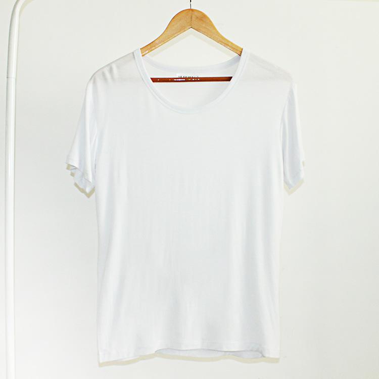 Camiseta masculina elástica de verão, macia, respirável, manga curta, camisetas para dormir, gola redonda, casual, básica, camiseta atlética, academia, treino, casa