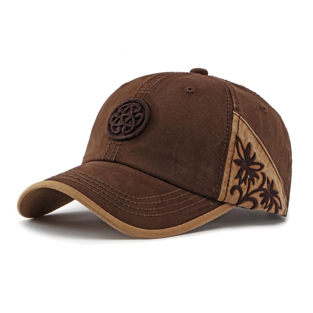 Stitching Embroidered Baseball Cap Men Women Vintage Totem Cap Outdoor Sunshade Cotton Cap