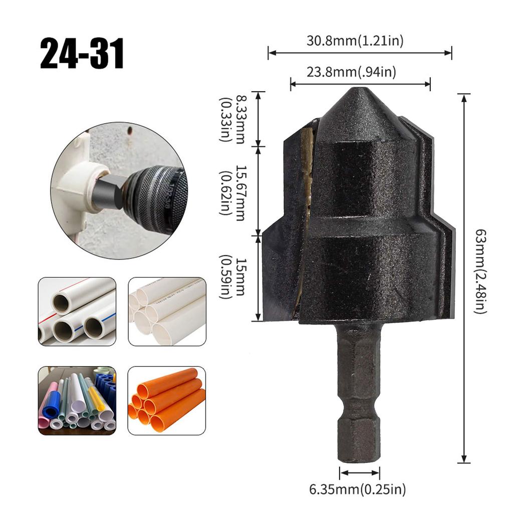 6.35mm Hexagonal Shank Alloy Drill Bit Water Pipe Expansion Drill Punch Plumber Lifting Drill Bit Hexagonal Drill Bits
