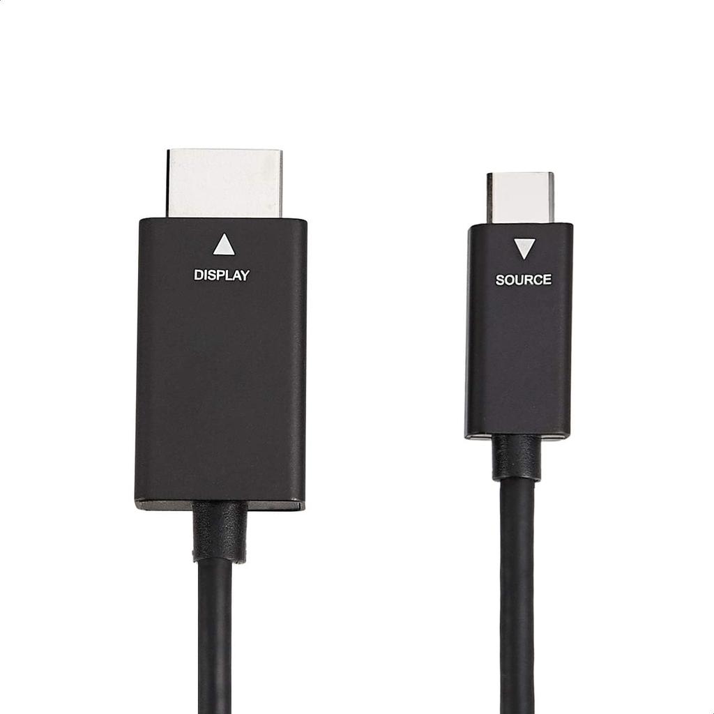 Amazon Basics To HDMI Cable Premium Thunderbolt 3 Black USB-C Adapter, Aluminum, Compatible, 4K@60Hz, 0.9m,