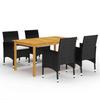 VidaXL 5-Piece Garden Dining Set Table and Patio Dining Chairs Garden Lounge Outdoor Dining Furniture 3067761
