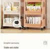 Compact Multi-Layer Storage Rack: Floor-Standing Bookshelf for Snacks and Kitchen, Mobile Fruit & Vegetable Basket