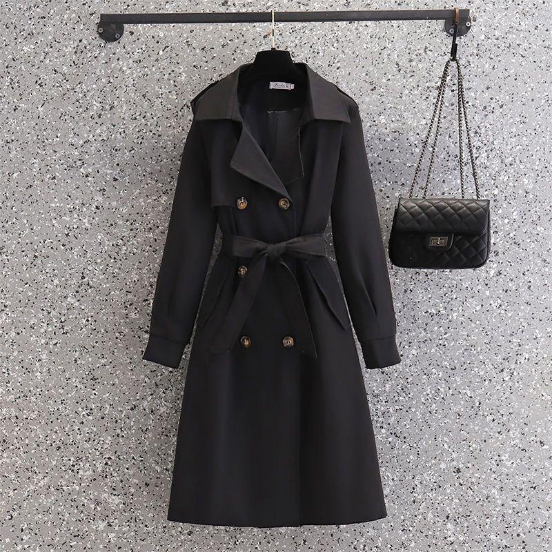 Large Size Windbreaker Coat British Style Jacket for Women Autumn and Winter Mid To Long Style Women's Clothing