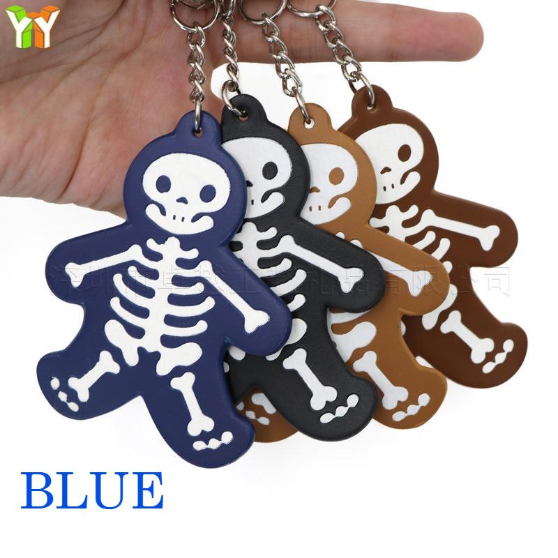 Leather keychain pendant, portable bag hanging, skull keychain, funny Halloween skull pendant