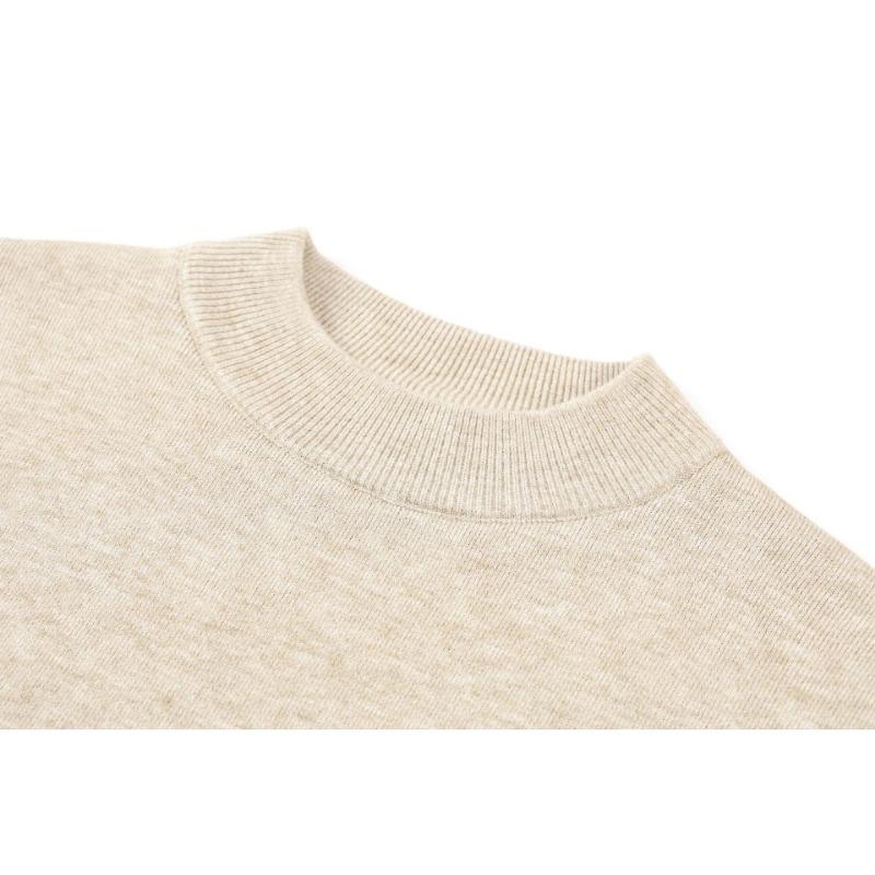 Men S Solid Color Half Turtleneck Long Sleeve Loose Knit Sweater For Youth