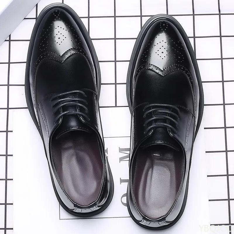 Men's Blok Formal Shoes New Business Casual Footwear  British Formal Leather Shoes Low Cut Breathable Male Shoes Zapatos Mujer