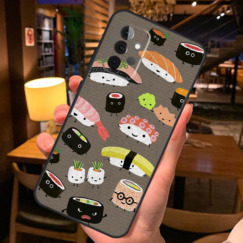 Sushi Food Case For Samsung A12 A22 A32 A42 A52 A72 A14 A24 A34 A54 A50 A51 A71 A13 A33 A53 Cover Shell