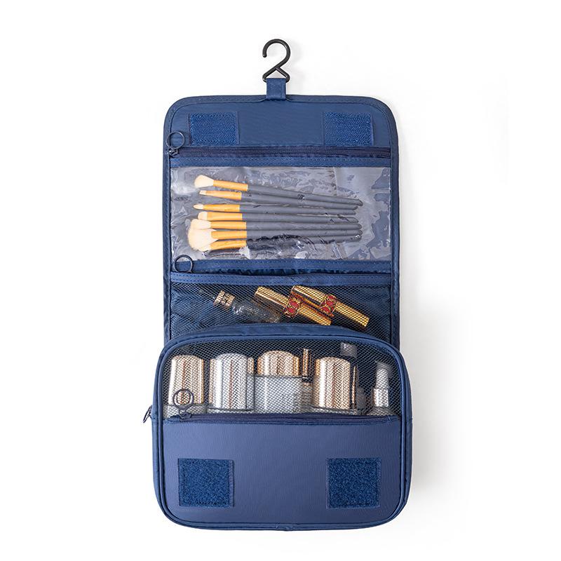 Large Capacity Foldable Portable Travel Toiletry Bag Hanging Organizer with Multiple Compartments for Cosmetics and Accessories Storage