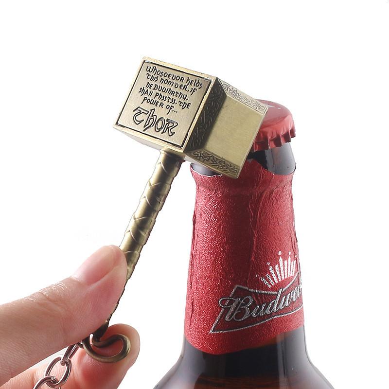 Thor Hammer Keychain With Zinc Alloy Bottle Opener For Gift Souvenirs