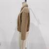 Women's Tweed Lapel Jacket: 2025 Spring/Autumn Fashion with Waist-Cinching Pleats and Zipper.