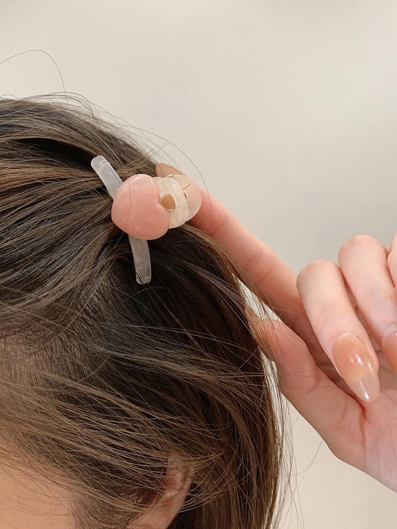 

1Pcs Fashion Solid Heart Small Hair Claws For Women Girls Party Hair Accessories