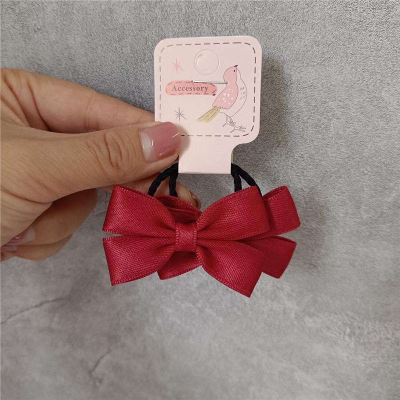 

34567 Лет Оригинальный Милый Малыш Маленькая Девочка Головная Веревка Винно-Красный Глянцевый Мини Галстук-бабочка Петля для Волос Веревка для Волос Кожаная Повязка