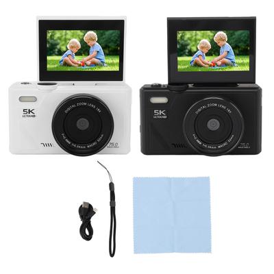 Appareil photo numérique HD 3 pouces 5K 75MP Appareil photo sans miroir Détection de sourire Stabilisation d'image Autofocus avec câble USB pour la photographie