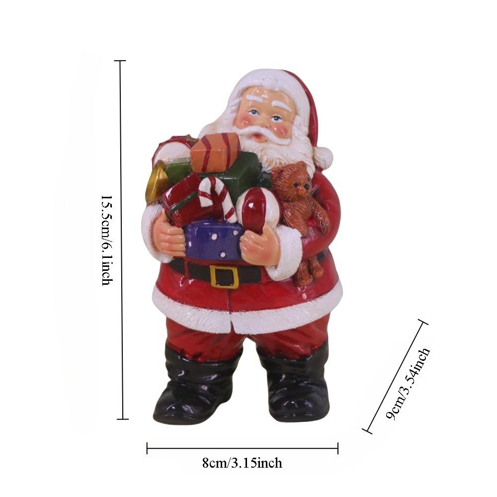 American Style Resin Santa Claus Ornaments Christmas Decor Candle Holder Home Party Holiday Supplies Atmosphere Creation Gifts