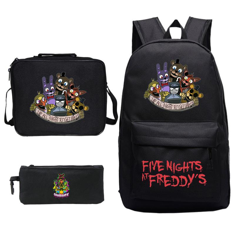 Teddy Bear Game Merchandise Primary School Backpack + Lunch Bag + Pencil Case Three-Piece Set