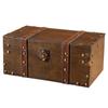 Vintage Wooden Treasure Chest with Combination Lock for Props & Document Storage
