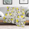 Coperta Plaid con Motivo Limoni Riutilizzabile Resistente Morbida per Tutte le Stagioni