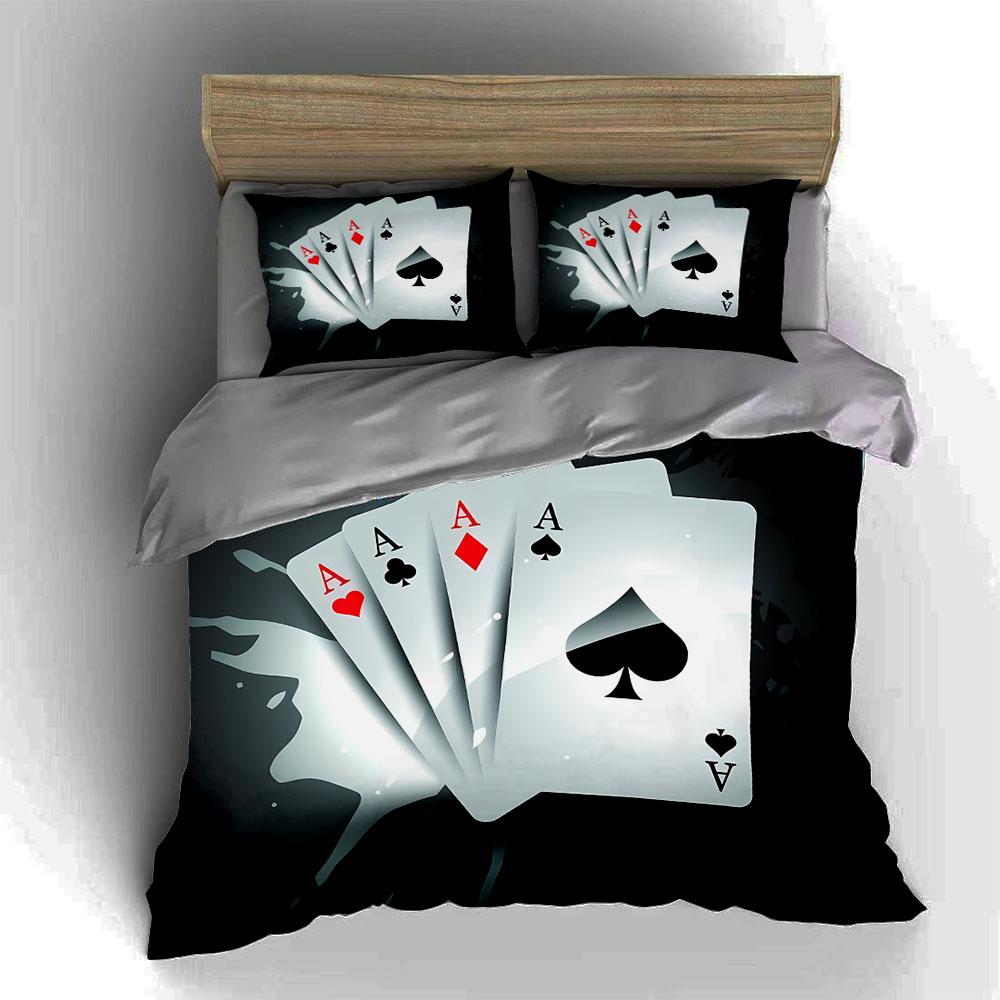 Playing cards design. Bedding Duvet cover sets Duvet covers Pillowcases gifts (1 * Duvet Cover 2 * Pillowcases, without duvet insert)
