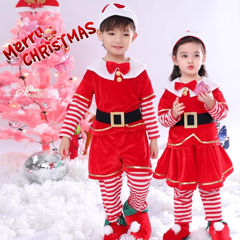 Joyful Christmas Elf Toddler Outfit For Xmas Party Claus Costume