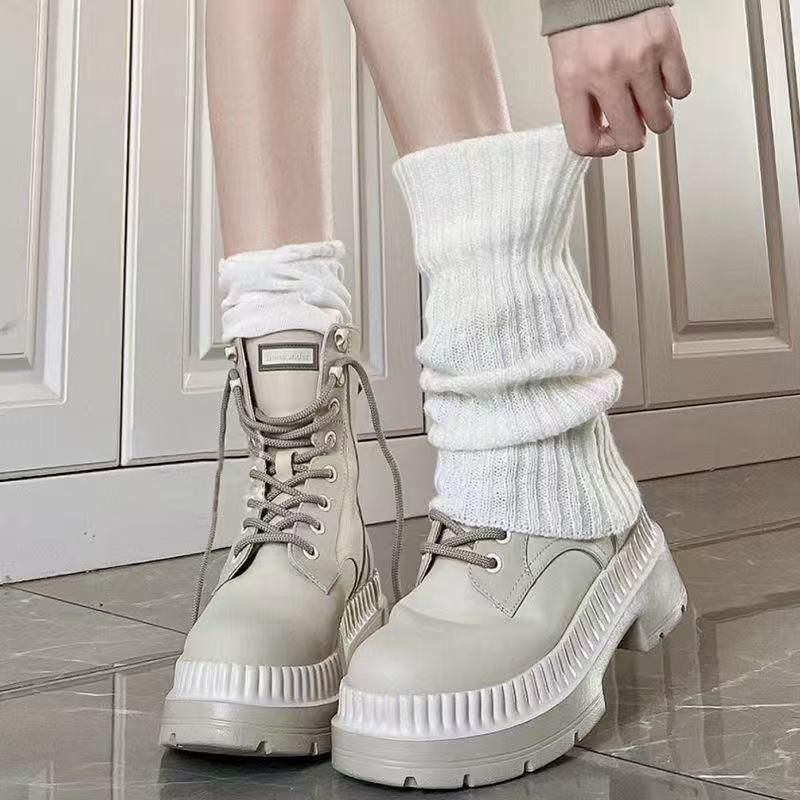 Chunky Knit Korean Style Leg Warmers - Autumn/Winter Women's Slouch Socks