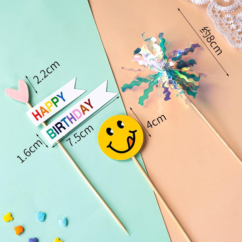 Colorful Macaron Cartoon Birthday Candle Decorations