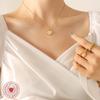 Versatile Frosted Peach Heart Pendant Necklace - Romantic Valentine's Gift for Couples