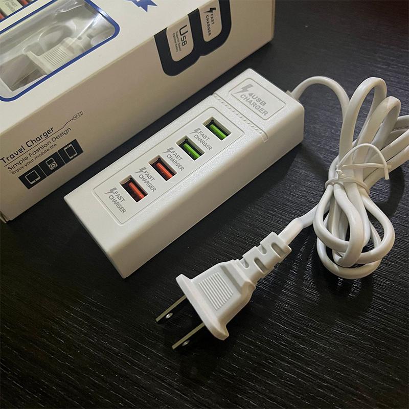 

4 порти USB Швидка зарядка Зарядний пристрій Тип C Настінний зарядний пристрій Для iPhone Samsung Xiaomi Huawei Зарядний пристрій для телефону Адаптер живлення зі штекером США A