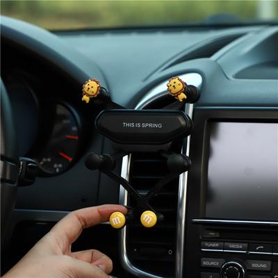 Soporte para teléfono móvil para coche de dibujos animados, soporte para teléfono móvil con gravedad de tendencia para coche lindo, soporte creativo para teléfono móvil telescópico para coche