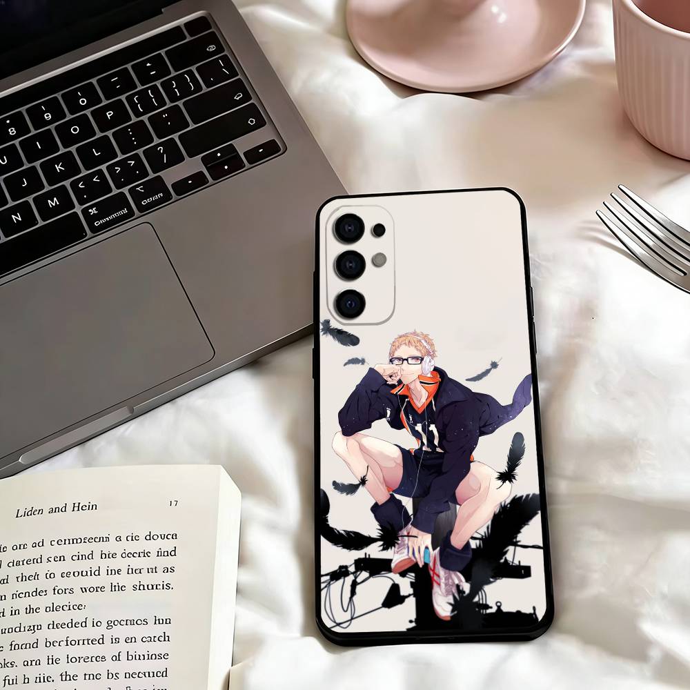 Haikyuu-u Tsukishima Phone Case Black Silicone Soft For Samsung S25,S24,S21,S22,S23,S30,Ultra,S20,Plus,Fe,Lite
