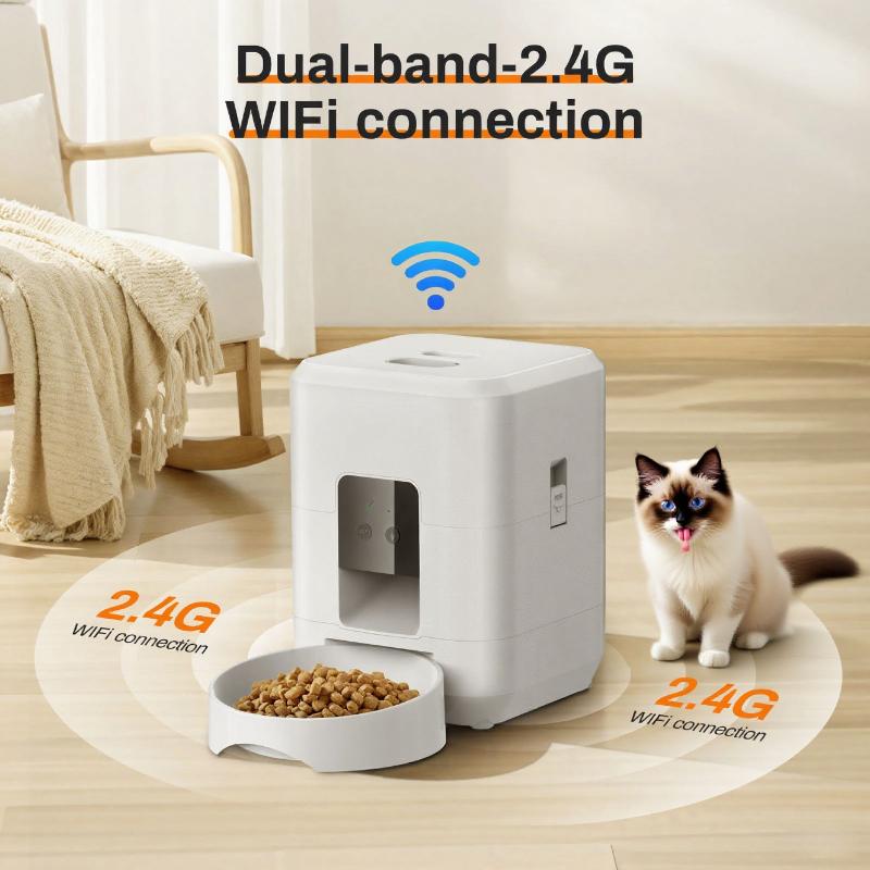 2025 Neuer 2L Smart Wifi Haustierfutterautomat Automatischer Futterspender für Katzen und Hunde App-gesteuert Timer Regelmäßige und Quantitative Fütterung