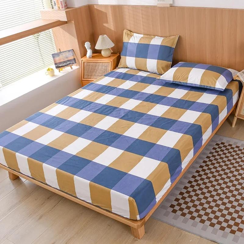 Waterproof Fitsheet Single Double King Size Mattress Cover With Elastic Band Bedsheet High Quality Printed Fitted Sheet