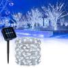Solar Outdoor Lights LED Fairy Garland Copper Wire Light for Christmas Party Waterproof String Lights Garden Wedding Decorations