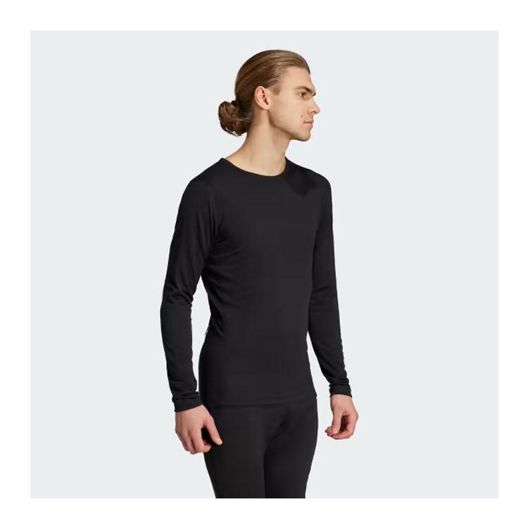 adidas Terrex Xperior Merino 200 Baselayer Long Sleeve Tee Black Men Streetwear HZ8563