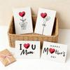 1 biglietto Festa della Mamma con Cuore 3D in Pelle - Un Regalo Unico ed Elegante per la Mamma, Pagina Interna Bianca, Per Esprimere Auguri