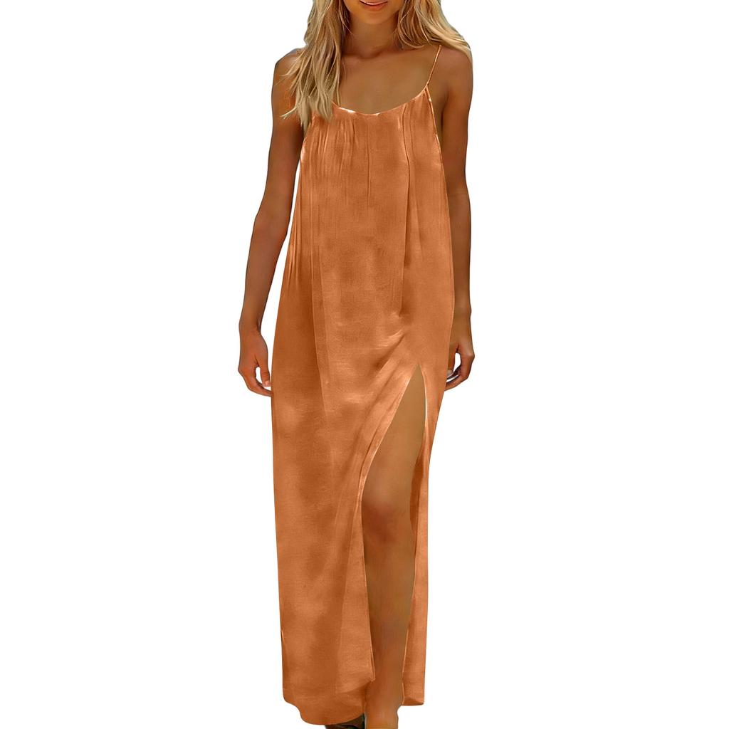 Women's Backless Strapless Dresses, Backless Loungewear Dress, Sleeveless, House Dress, Long Dress With Back Bow