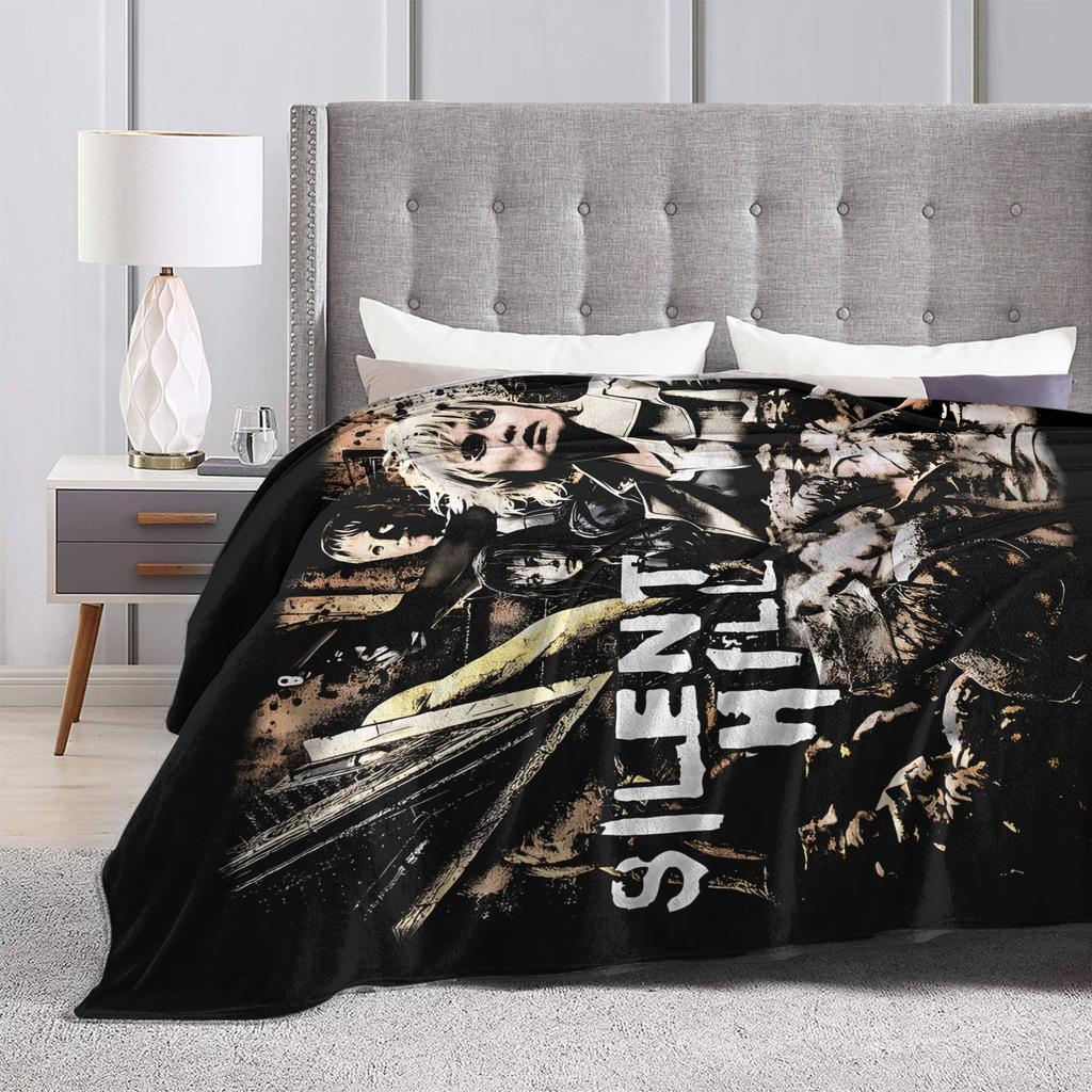 Warm Soft BlanketBoy Girl Travel Silent Hill Throw Blanket Horror Flannel Bedspread For Couch Bed Street Trend Sofa Bed Cover
