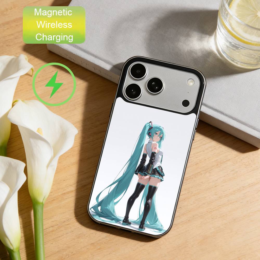 

C-Cyber Note Virtu Phone Case For iPhone17,16,15,14,13,12,11 Max Black Wireless Charging Protecitve Cover iPhone15Plus