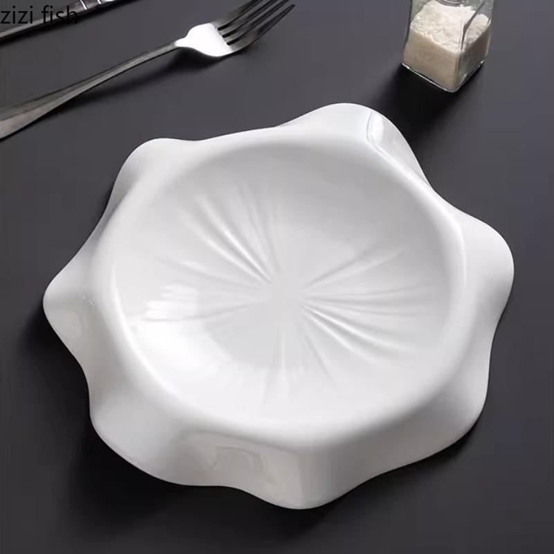 Irregular Ceramic Dining Plate Western Steak Plates Pasta Dish Dessert Bowl Sashimi Plates Sushi Plate Dim Sum Dish Fruit Bowl