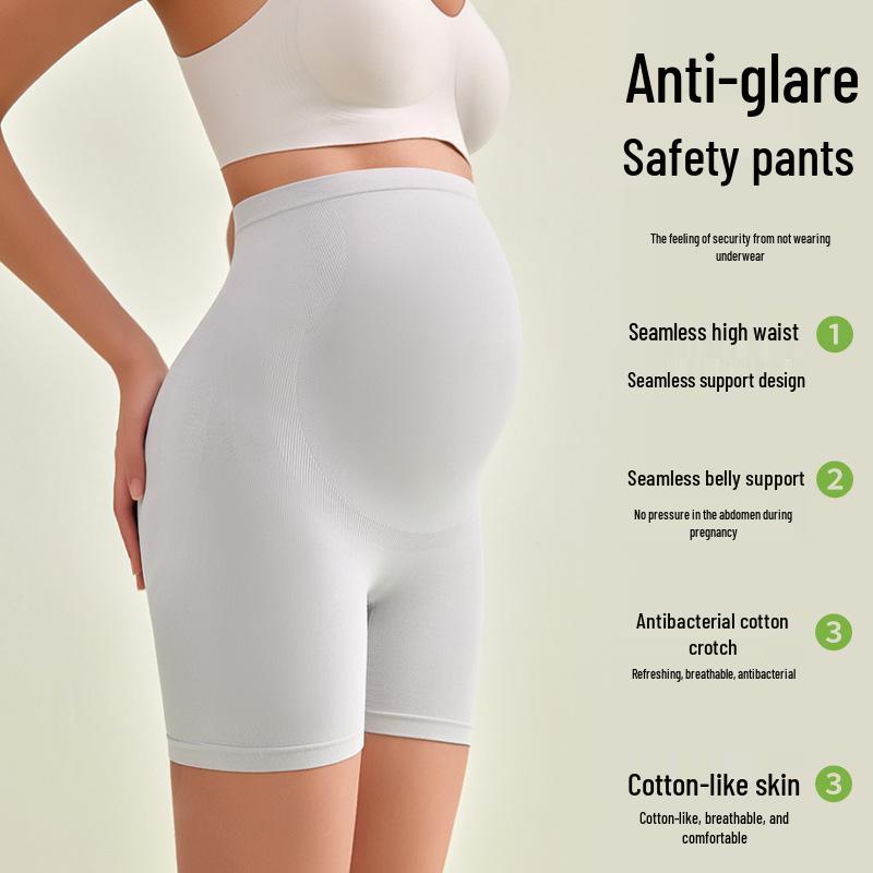 New Style High-Waisted Two-in-One Maternity Safety Pants - Plus Size, Crotch-Enhanced Underwear for Women