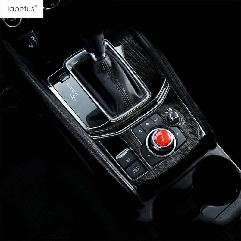 Car Window Glass Lift / Gear Shift Panel / Water Cup Frame Cover Trim Stainless Steel Accessories For Mazda CX-5 CX5 2017 - 2024