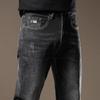 Männer Jeans Schwarz Slim Gerade Business Casual Schwarz Elastizität Baumwolle Denim Hosen Hosen hosen TPK09